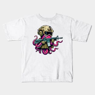 Tactical Octopus Adventure Tee: Where Intelligence Meets Style Kids T-Shirt